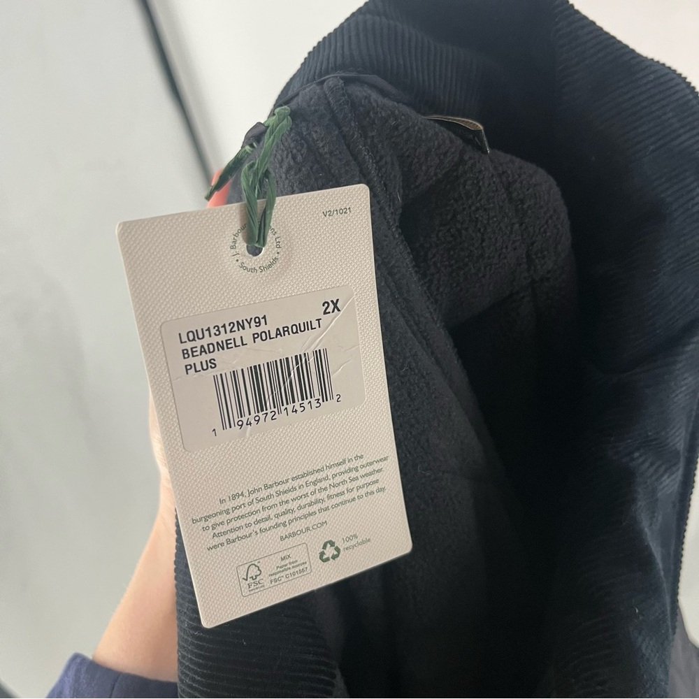 Barbour Black Beadnell Polarquilt Jacket 2X Plus Size NWT Women's Tartan Lined - Picture 11 of 13